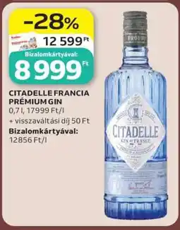 Auchan CITADELLE FRANCIA PRÉMIUM GIN ajánlat