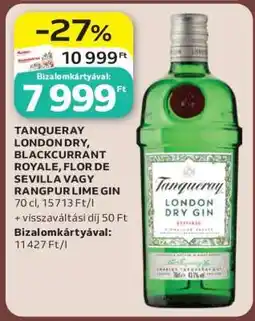 Auchan TANQUERAY LONDON DRY, BLACKCURRANT ROYALE, FLOR DE SEVILLA VAGY RANGPUR LIME GIN ajánlat