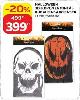 Auchan HALLOWEEN 3D-KOPONYA MINTÁS RUGALMAS ARCMASZK ajánlat