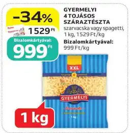 Auchan Gyermelyi 4 tojásos száraztészta ajánlat
