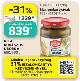 Auchan Rege Kovászos uborka ajánlat