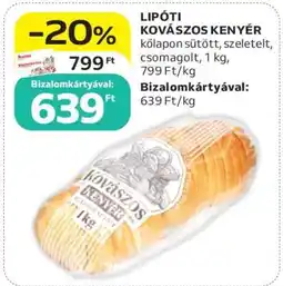 Auchan LIPÓTI KOVÁSZOS KENYÉR ajánlat
