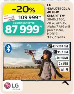 Auchan LG 43AU731C0LA 4K UHD SMART TV ajánlat