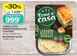 Auchan Come a Casa spenótos-ricottás lasagne ajánlat