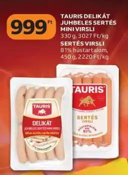 Auchan TAURIS DELIKÁT JUHBELES SERTÉS MINI VIRSLI ajánlat