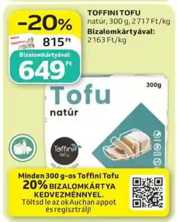 Auchan TOFFINI TOFU natúr ajánlat
