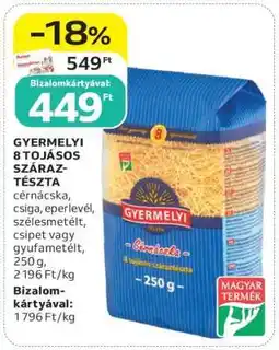 Auchan Gyermelyi 8 tojásos száraztészta ajánlat
