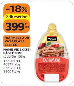 Auchan HAMÉ VIDÉK ÍZEI PÁSTÉTOM ajánlat