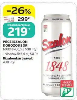 Auchan Pécsi Szalon Dobozos Sör ajánlat