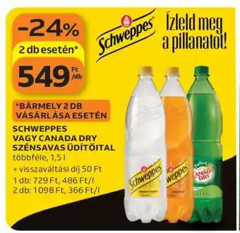 Schweppes vagy Canada Dry szénsavas üdítőital
