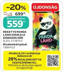 Auchan REKETYE PANDA LAND SOUR ALE DOBOZOS SÖR ajánlat