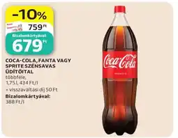 Auchan Coca-Cola, Fanta vagy Sprite szénsavas üdítőital ajánlat