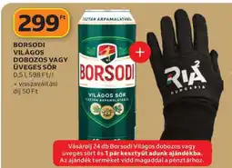 Auchan Borsodi Világos Dobozos vagy Üveges Sör ajánlat