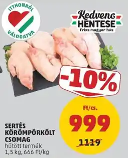 PENNY Kedvenc Hentese Sertes Koromporkolt Csomag ajánlat
