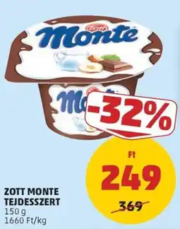 PENNY Zott monte tejdesszert ajánlat