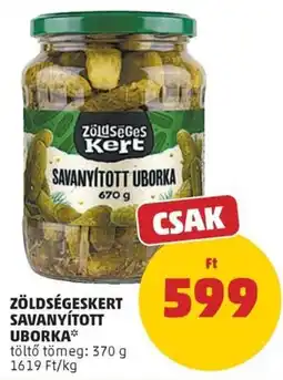 PENNY Zöldségeskert savanyított uborka ajánlat