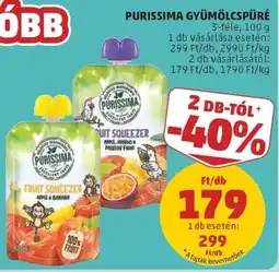 PENNY Purissima gyümölcsipüré ajánlat