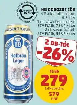 PENNY Hb dobozos sör ajánlat