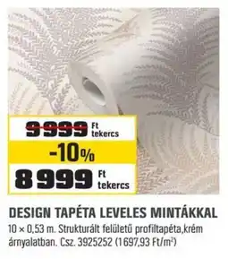 OBI Design tapéta leveles mintákkal ajánlat
