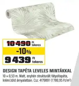 OBI Design tapéta leveles mintákkal ajánlat