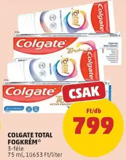 PENNY Colgate total fogkrém ajánlat