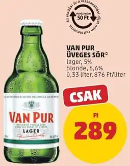 PENNY Van Pur üveges sör ajánlat