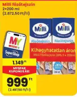 Interspar Milli főzötejszín ajánlat