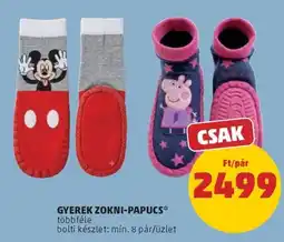 PENNY Gyerek zokni-papucs ajánlat