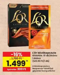 Interspar L'or kávékapszula ajánlat