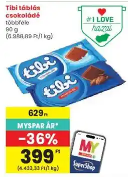 Interspar Tibi csokoládé ajánlat