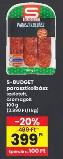 Interspar S-budget parasztkolbász ajánlat