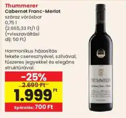 Interspar Thummerer cabernet franc-merlot ajánlat