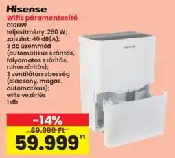 Interspar Hisense wifis páramentesítő D16HW ajánlat