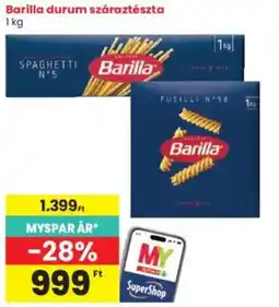 Interspar Barilla durum száraztésza ajánlat