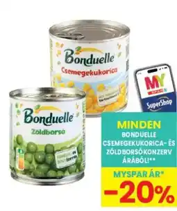 Interspar Bonduelle csemegekukorica és zöldborsó konzerv ajánlat