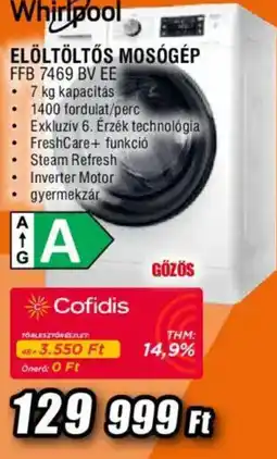 Expert Whirlpool elöltöltős mosógép ajánlat