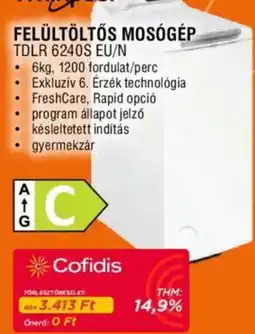 Expert Cofidis felültöltős mosógép ajánlat