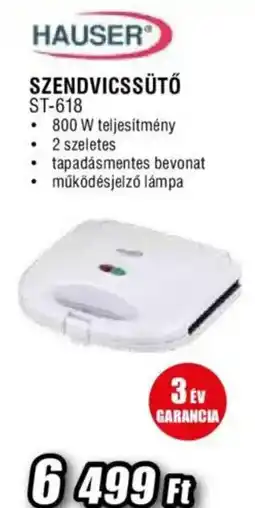 Expert Hauser szendvicssütő ajánlat