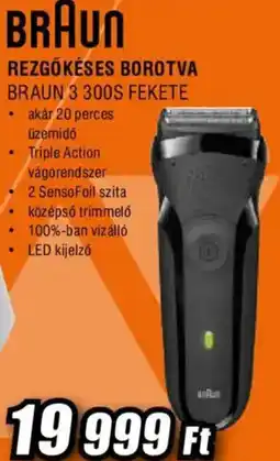 Expert Braun rezgőkéses borotva 3 300s fekete ajánlat