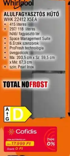Expert Whirlpool alulfagyasztós hűtő whk 22412 x5ea ajánlat