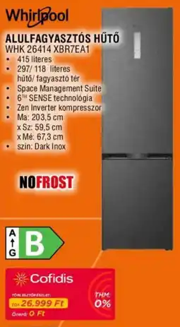 Expert Whirlpool alulfagyasztós hűtő ajánlat