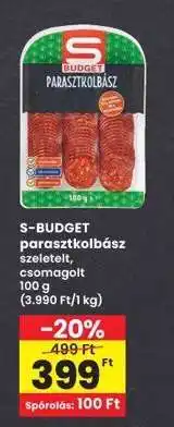Interspar S-BUDGET parasztkolbász ajánlat