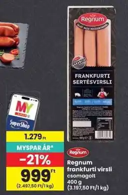 Interspar Regnum frankfurti virsli csomagolt ajánlat