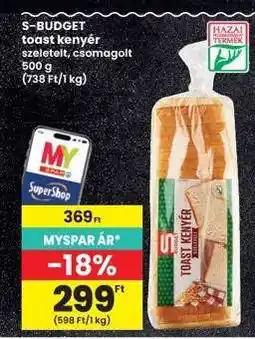 Interspar S-BUDGET toast kenyér ajánlat