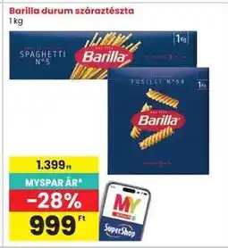 Interspar Barilla durum száraztészta ajánlat