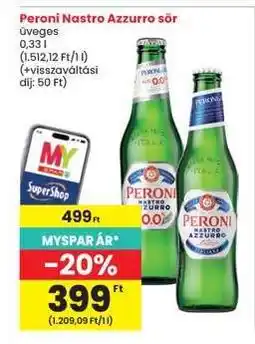 Interspar Peroni Nastro Azzurro sör ajánlat