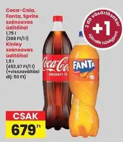 Interspar Coca-Cola, Fanta, Sprite szénsavas üdítőital ajánlat
