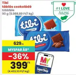 Spar TIBI Táblás csokoládé ajánlat