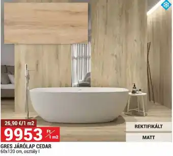 Gres járólap cedár