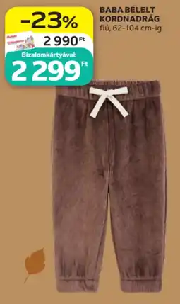 Auchan Baba bélelt kordnadrág ajánlat